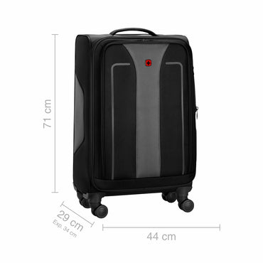 Fantic Pro Medium Softside Luggage Polyester, Black