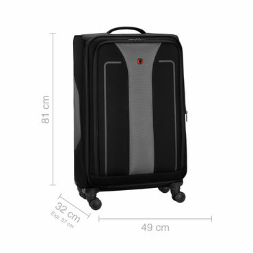 Fantic Pro Large Softside Luggage Polyester, Black