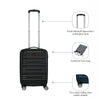Amplar Plus Carry-On Hardside Luggage Polycarbonate Black