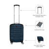 Amplar Plus Carry-On Hardside Luggage Polycarbonate Navy