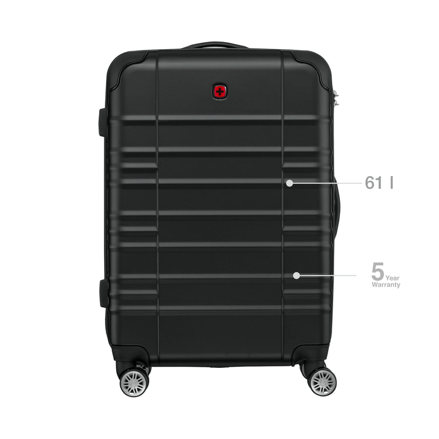 Amplar Plus, Medium Hardside Suitcase, 61 Litres, Black, 653952, Swiss ...