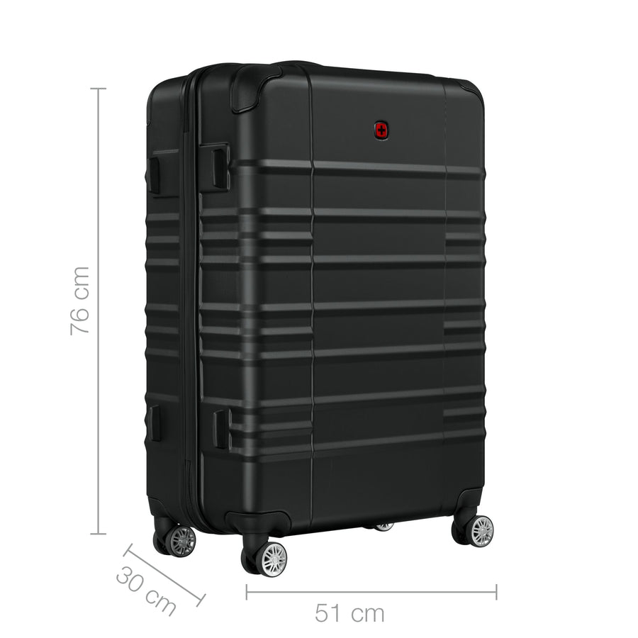 Amplar Plus, Large Hardside Suitcase, 94 Litres, Black, 653954, Swiss ...