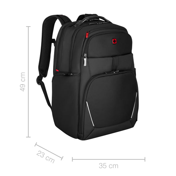 New Icons, Meteor, 17" Laptop Backpack with Tablet Pocket, Black