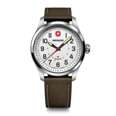 Terragraph 43 mm, White Dial, Brown Leather Strap, Men's Watch