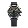 Terragraph Chrono 43 mm,  Black Dial, Leather Strap, Men's Watch