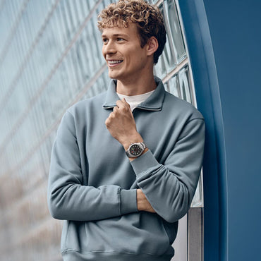 Terragraph Chrono 43 mm,  Black Dial, SS Bracelet, Men's Watch