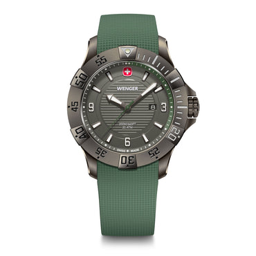 Seaforce  43 mm, Black Dial, Green Silicone Strap, Men's Watch