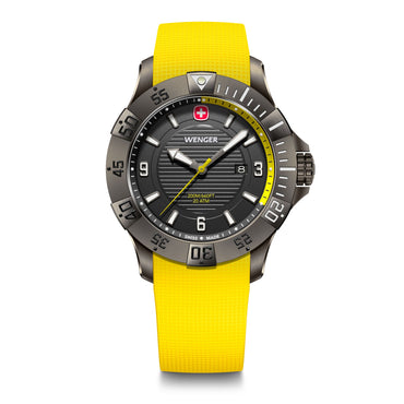 Seaforce  43 mm, Black Dial, Yellow Silicone Strap, Men's Watch