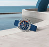 Seaforce Chrono  43 mm, Blue Dial, Blue Silicone Strap, Men's Watch