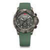 Seaforce Chrono  43 mm,  Grey Dial, Green Silicone Strap, Men's Watch