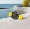 Seaforce Chrono  43 mm, Black Dial, Yellow Silicone Strap, Men's Watch