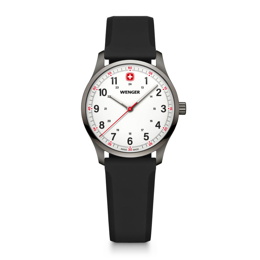 City Sport  34 mm, White Dial, Silicone Strap, Women's Watch