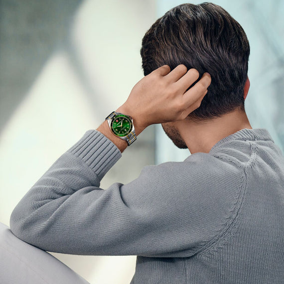 Executive 40 mm, Green Dial, silver/gold SS Bracelet, Men's Watch