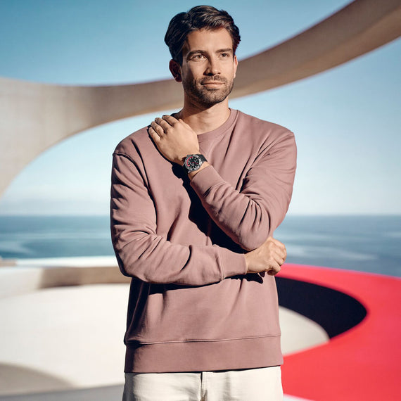 Seaforce  43 mm, Black Dial, Black Silicone Strap, Men's Watch