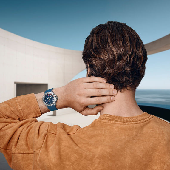 Seaforce  43 mm, Blue Dial, Blue Silicone Strap, Men's Watch