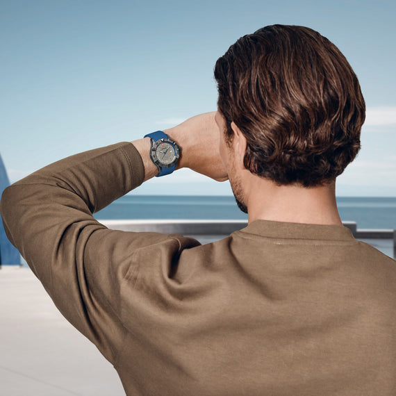 Seaforce  43 mm, Grey Dial, Blue Silicone Strap, Men's Watch