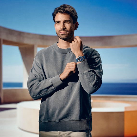 Seaforce Chrono  43 mm, Blue Dial, Blue Silicone Strap, Men's Watch