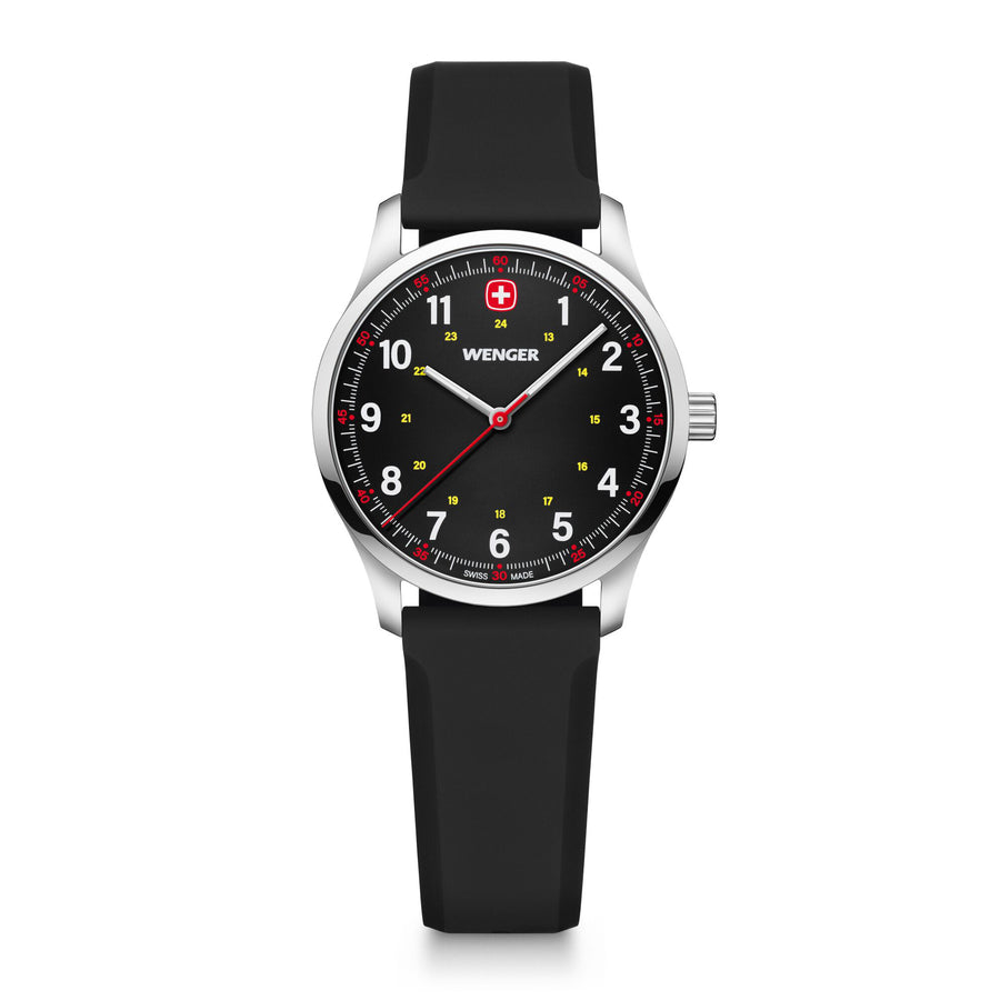 City Sport  34 mm, Black Dial, Silicone Strap, Women's Watch