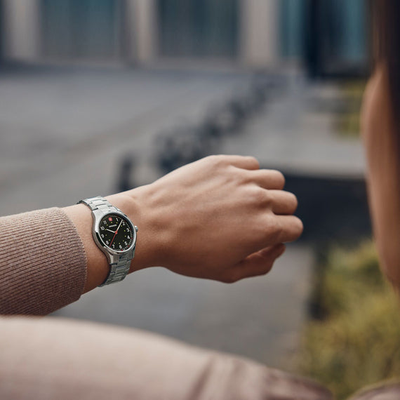 City Sport  34 mm, Black Dial, SS Bracelet, Women's Watch