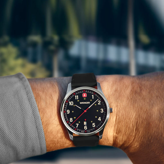 City Sport  42 mm, Black Dial, Silicone Strap, Men's Watch