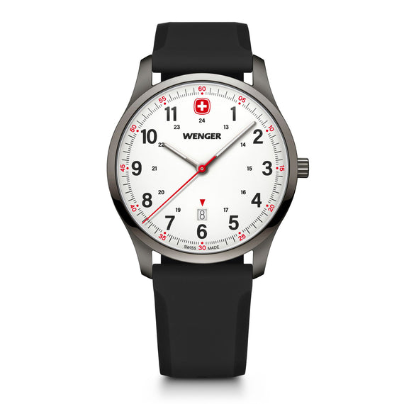 City Sport  42 mm, White Dial, Silicone Strap, Men's Watch