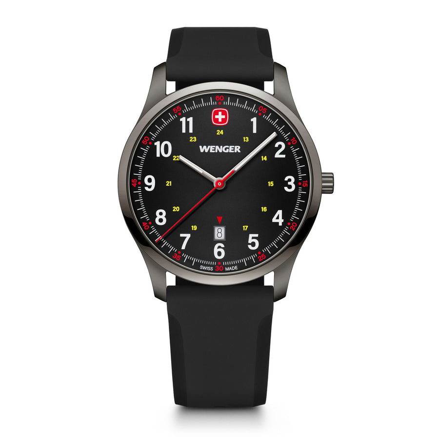 City Sport  42 mm, Black Dial, Silicone Strap, Men's Watch