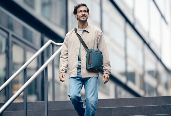 XE, Crossbody Bag with Tablet Pocket, Ocean Blue