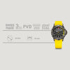 Seaforce  43 mm, Black Dial, Yellow Silicone Strap, Men's Watch
