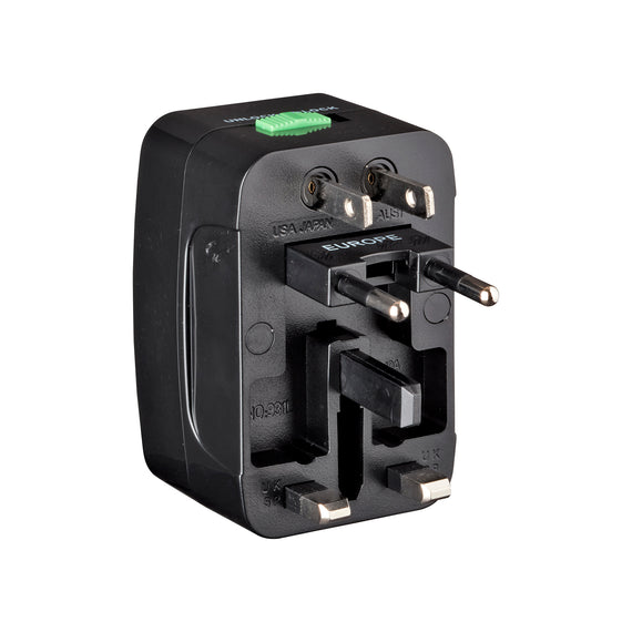 Travel Acc Refresh, Universal Travel Adapter (No UK), Black