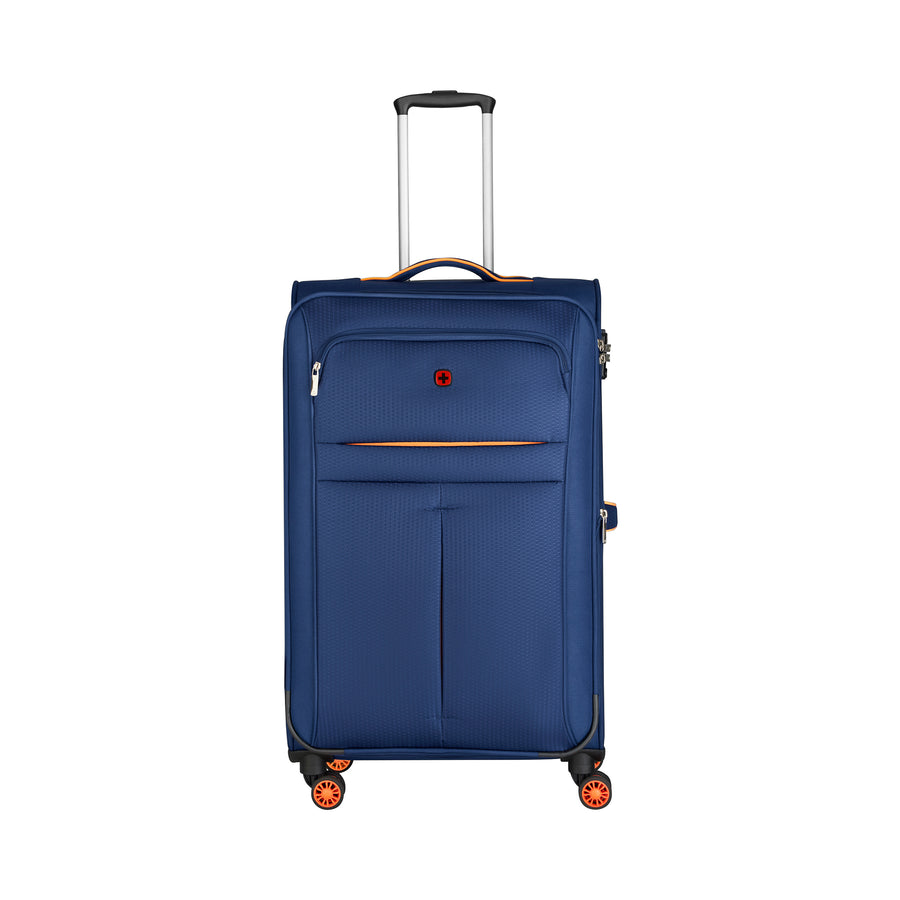 Fiero Pro Large Softside Suitcase Luggage Polyester Blue/Orange